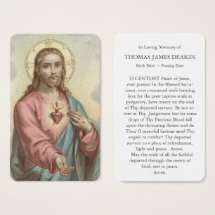 Prayer-kort Jesus hjärta Visitkort