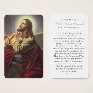 Prayer-kort   Jesus Praying 1 Visitkort