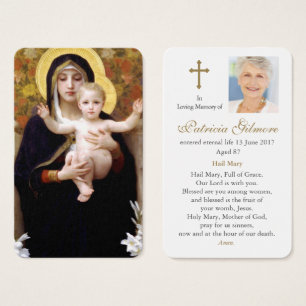 Prayer-kort Lilies Madonna Visitkort