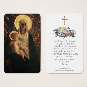 Prayer-kort Mary & Baby Jesus 01 Visitkort
