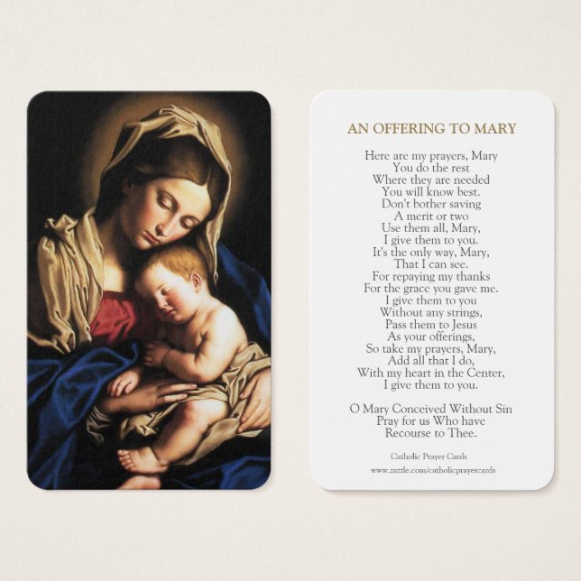 Prayer-kort | Mary & Baby Jesus Visitkort (Framsida & baksida)