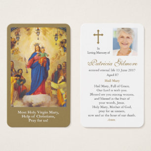 Prayer-kort Mary Hjälp till kristna Visitkort