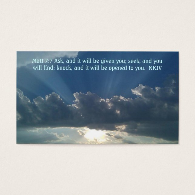 Prayer-kort Matt 7:7 Visitkort (Framsidan)