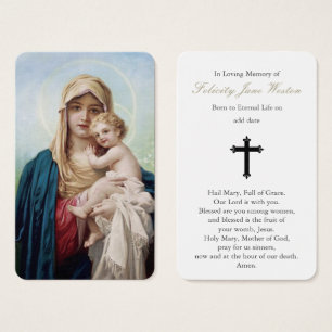 Prayer-kort Mor Mary & Baby Jesus Visitkort