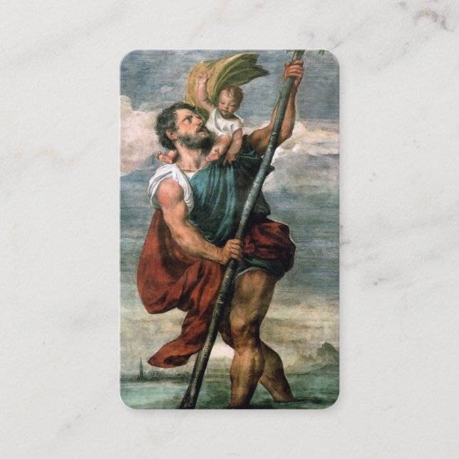 Prayer-kort | Prayer till St Christopher Visitkort (Framsida)