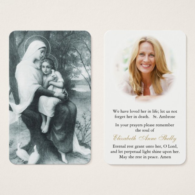 Prayer-kort | Saint Anne & Child Mary Visitkort (Framsida & baksida)