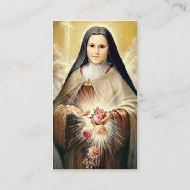 Prayer-kort | Saint Therese Visitkort (Framsida)