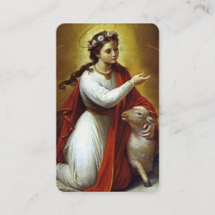 Prayer-kort St Agnes of Rom 2 Visitkort