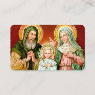 Prayer-kort St Anne, St Joachim & Mary Visitkort
