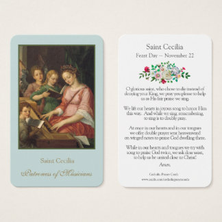 Prayer-kort | St. Cecilia 1 Visitkort