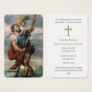 Prayer-kort St. Christopher Visitkort