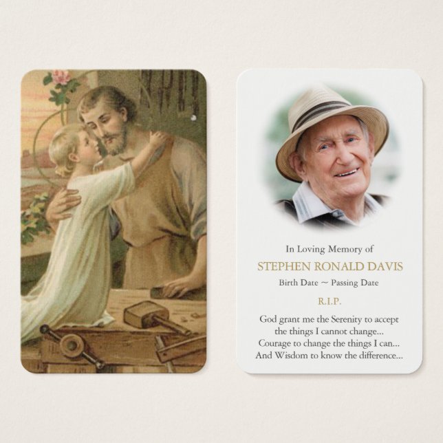 Prayer-kort | St Joseph Worker Visitkort (Framsida & baksida)