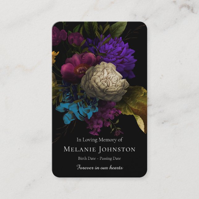 Prayer-kort | Utsökta Blommigtar Deluxe Visitkort (Framsida)