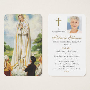 Prayer-kort   Vår Dam i Fatima Visitkort
