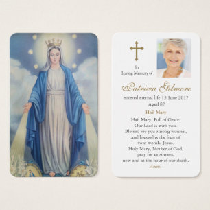 Prayer-kort Vår Dam Miraculous Medal Visitkort
