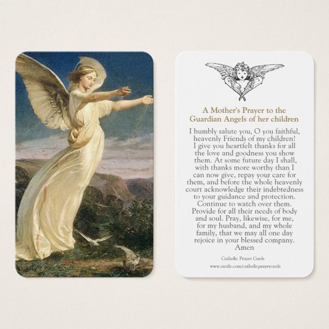 Prayer-kort | Victorian Angel Visitkort (Framsida & baksida)