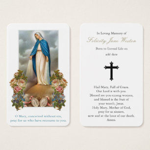 Prayer-kort Virgin Mary Medal Visitkort