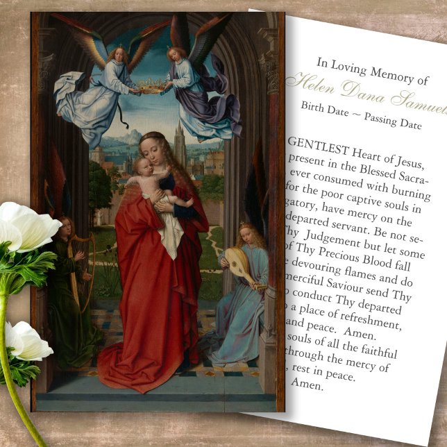 Prayer-kort | Virgin och underordnad Visitkort (catholic, religious, celebration of life, in loving memory of, prayer cards for bereavement)