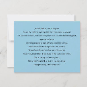 Prayer-kortet "A Prayer for Peace" Tack Kort