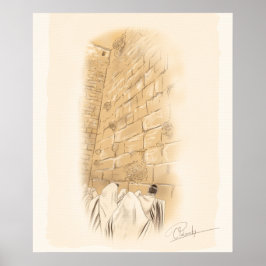 "Prayer" Kotel Old City Jerusalem Israel Art Paint Poster