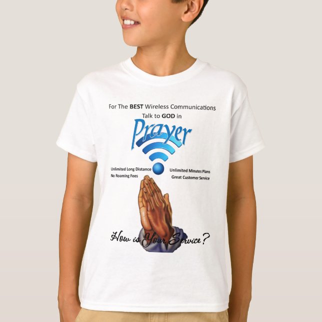 Prayer: Meddelande om Trådlösa T-shirt (Framsida)