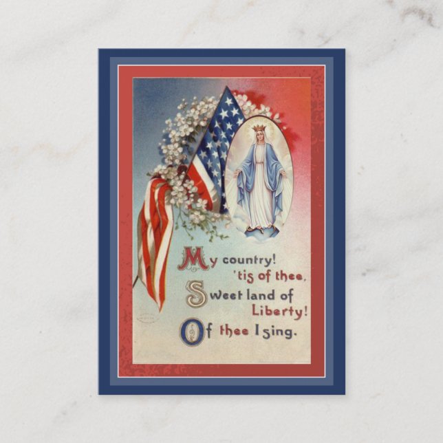Prayer Military Blad Virgin Mary-Heliga Card Visitkort (Framsida)