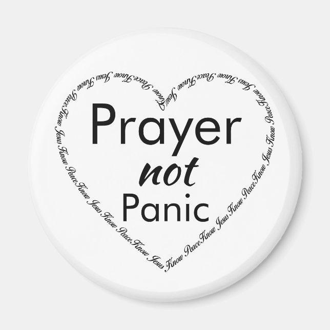 Prayer not Panic Christian Faith Message Magnet (Framsidan)
