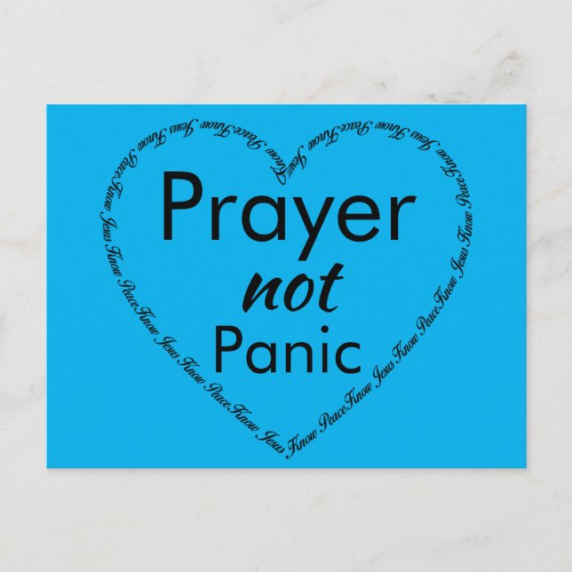 Prayer not Panic Faith in Jesus Christian Vykort (Framsida)