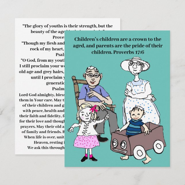 Prayer och manusförfattare för morföräldrar (Fram/baksida)