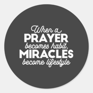 Prayer och Miracles Runt Klistermärke