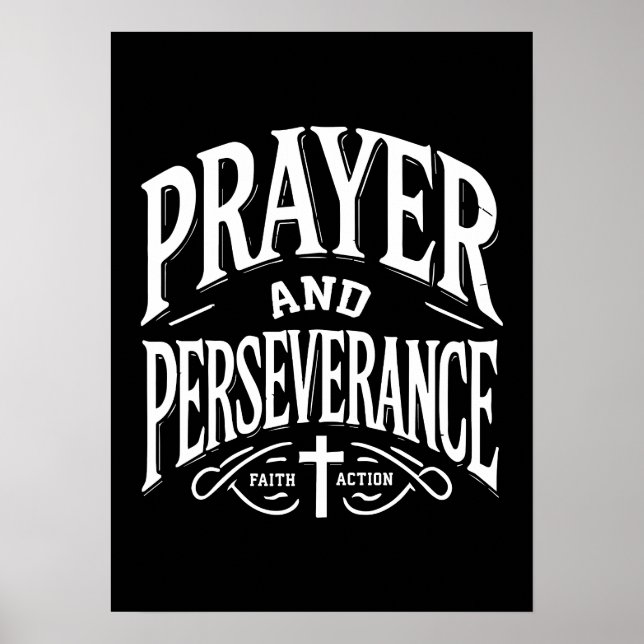 Prayer och Perseverance - Faith, Hustle, Success Poster (Framsidan)