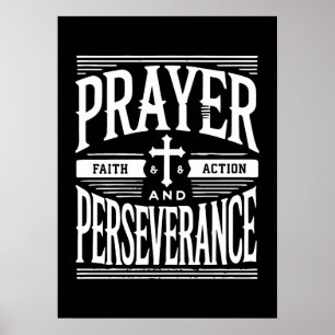 Prayer och Perseverance - Faith, Hustle, Success Poster