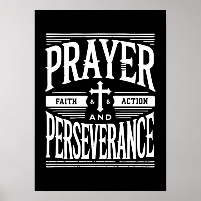 Prayer och Perseverance - Faith, Hustle, Success Poster (Framsidan)