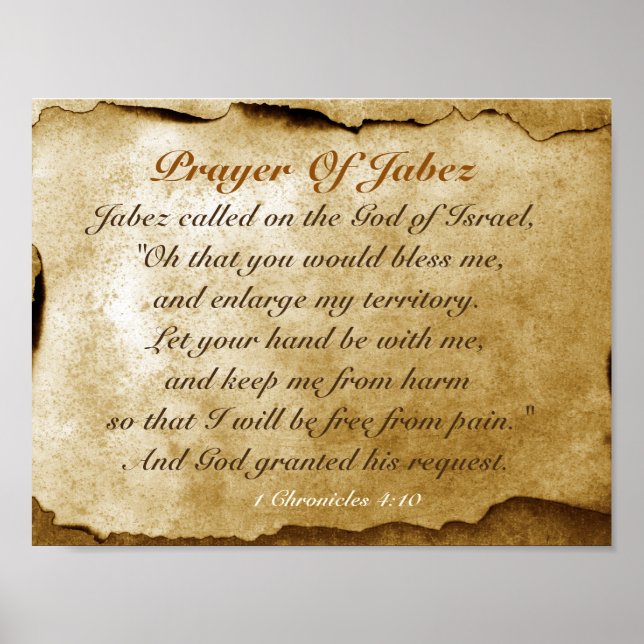 Prayer of Jabez 1 Chronicles 4:10 Bible Poster (Framsidan)