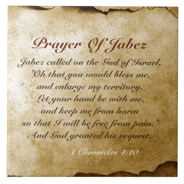 Prayer of Jabez, Bible Verse, 1 Chronicles 4:10 Kakelplatta (Framsidan)