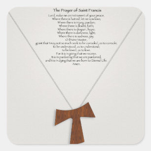 Prayer of Saint Francis Fyrkantigt Klistermärke