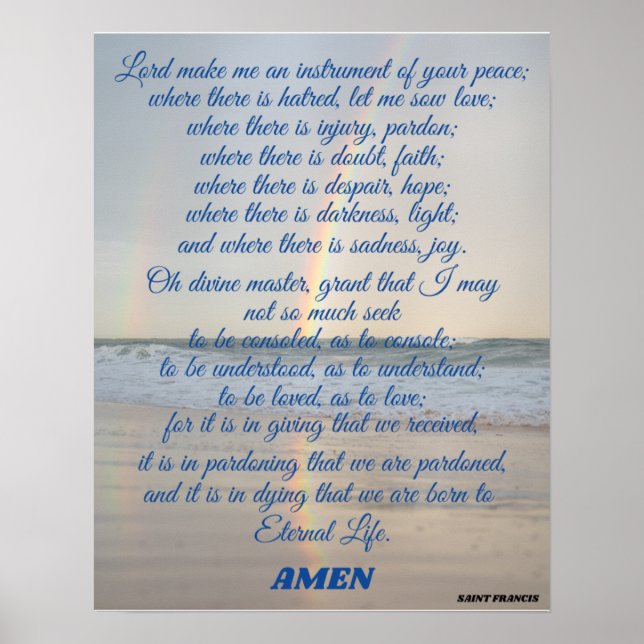 Prayer of Saint Francis Poster (Framsidan)
