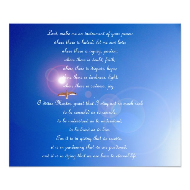 Prayer of Saint Francis Poster (Framsidan)