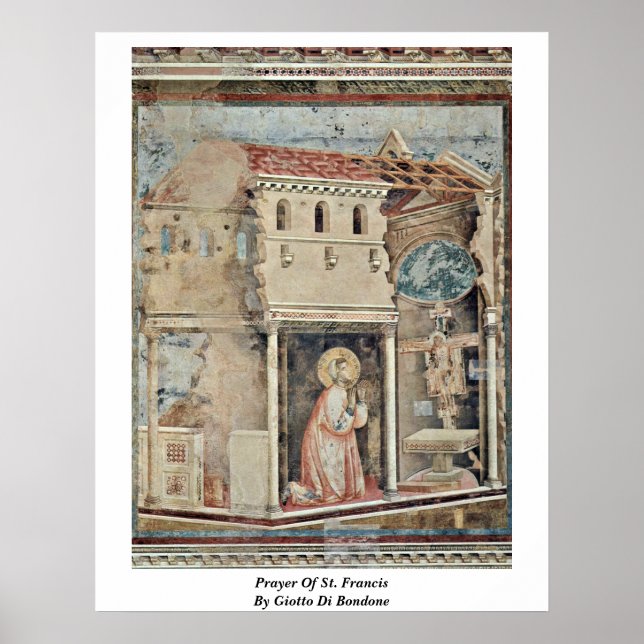 Prayer of St. Francis av Giotto Di Bondon Poster (Framsidan)