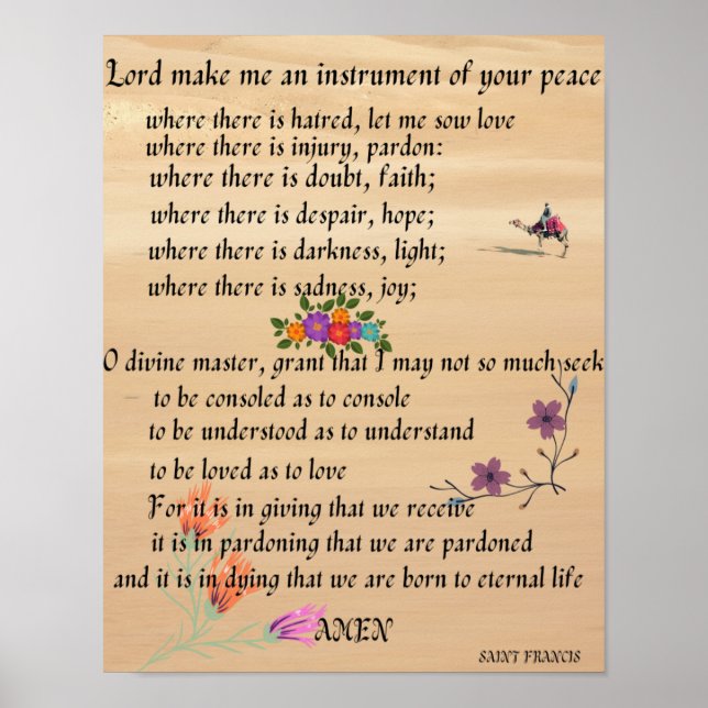 Prayer of St. Francis Poster (Framsidan)