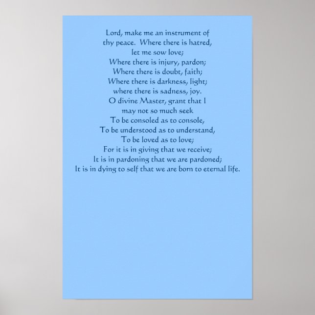 Prayer of St. Francis Poster (Framsidan)