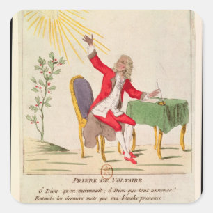 Prayer of Voltaire Fyrkantigt Klistermärke