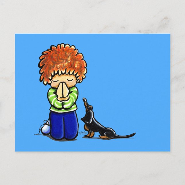 Prayer Partners Boy B/T Dachshund Vykort (Framsida)