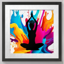 Prayer Pose Yoga-kvinnan brakade bun Andlig färg