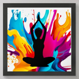 Prayer Pose Yoga-kvinnan spikade hår Andlig färg Poster