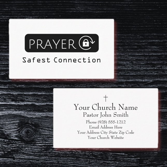Prayer Safest Connection WiFi Church Business Card Visitkort (Prayer Safest Connection WiFi Church Business Card)