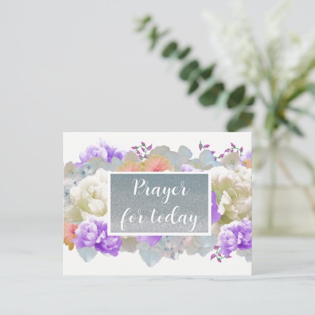 Prayer Scripture för idag Faux Glitter vykort (Stående Fram)