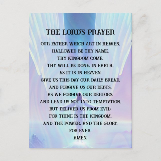 Prayer - The Lord's Prayer Vykort (Framsida)