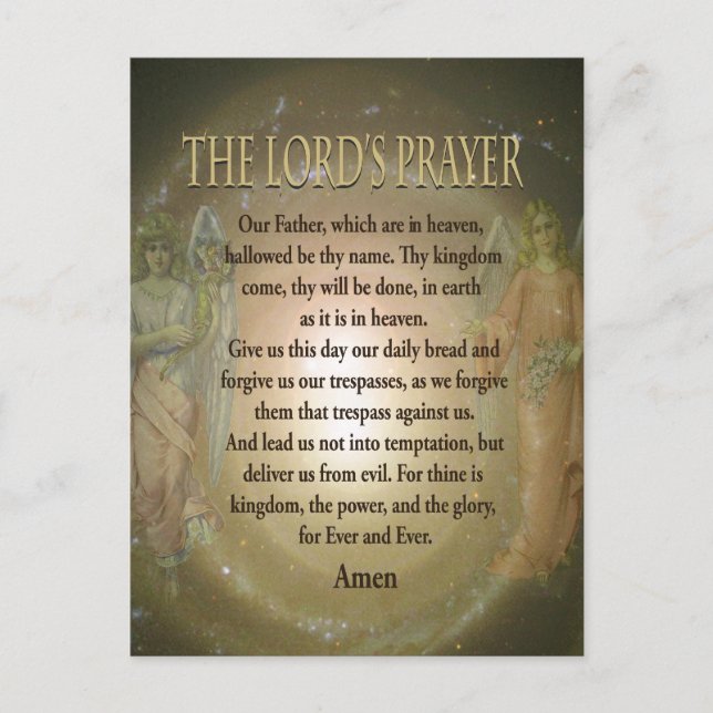 Prayer - The Lord's Prayer Vykort (Framsida)