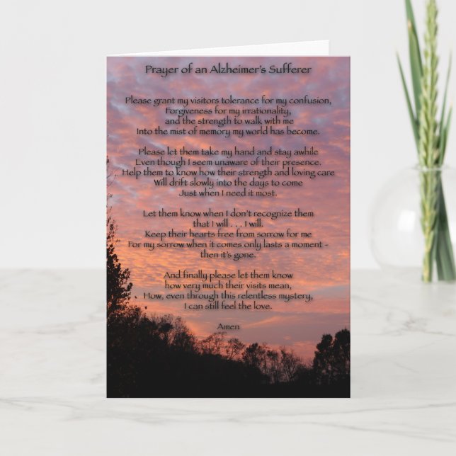 Prayer till Alzheimers syster Kort (Framsida)